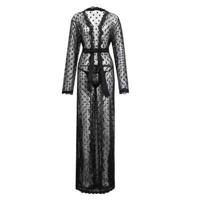 长款一片式男士蕾丝开叉丁裤浴袍