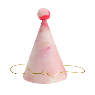 烫金水彩数字生日帽儿童派装饰