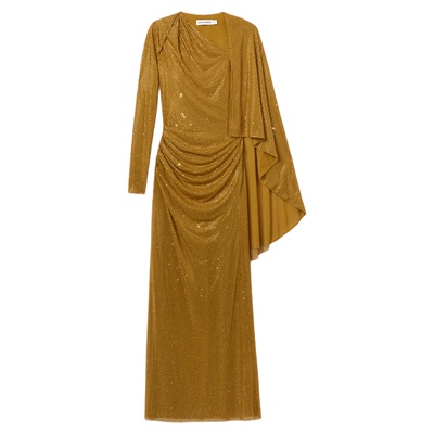 self-portrait斗篷式满钻连衣裙