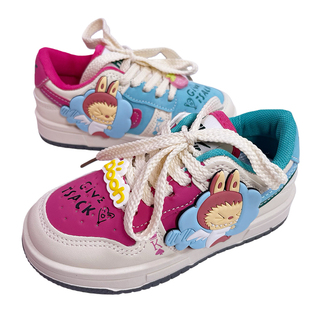 labubu拉布布可爱卡通亲子板鞋童鞋大童中童男鞋女鞋2026春秋新款