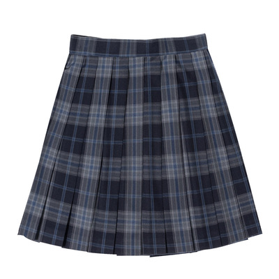 孤山 格裙jk制服心脏地震原创校供女蓝色百搭半身女学生格子短裙