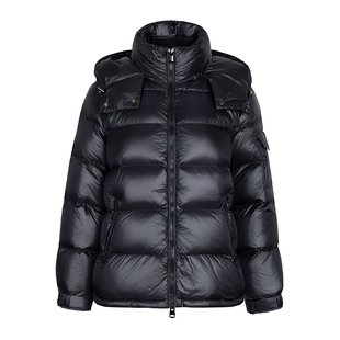 允硕新品男女同款蒙口羽绒服连帽立领短款保暖三星安心绒816135