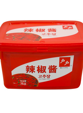 户户韩式辣酱3kg商用调味酱料