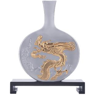 皇家雪兰莪台北国立故宫博物院镀金花瓶帝苑奇珍手工锡制桌面摆件