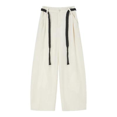 ACMEAURA美式弯刀休闲裤女2025秋冬新款配腰带百搭宽松垂感裤子女