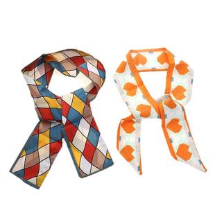 法式网红发带女生丝巾复古蝴蝶结绑发飘带细窄多功能包包丝带套装