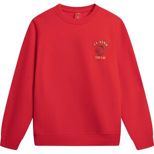 肖战同款李宁日进斗金丨卫衣男女新年马年长袖红色上衣春季运动服