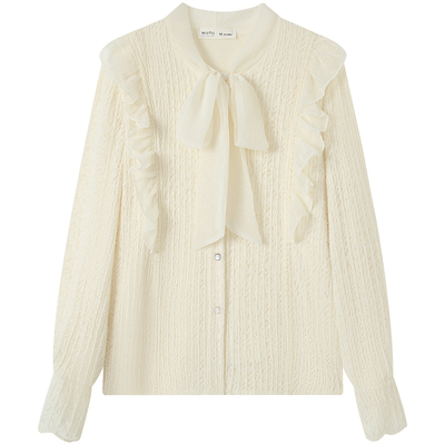 慕兔法式加绒长袖衬衫