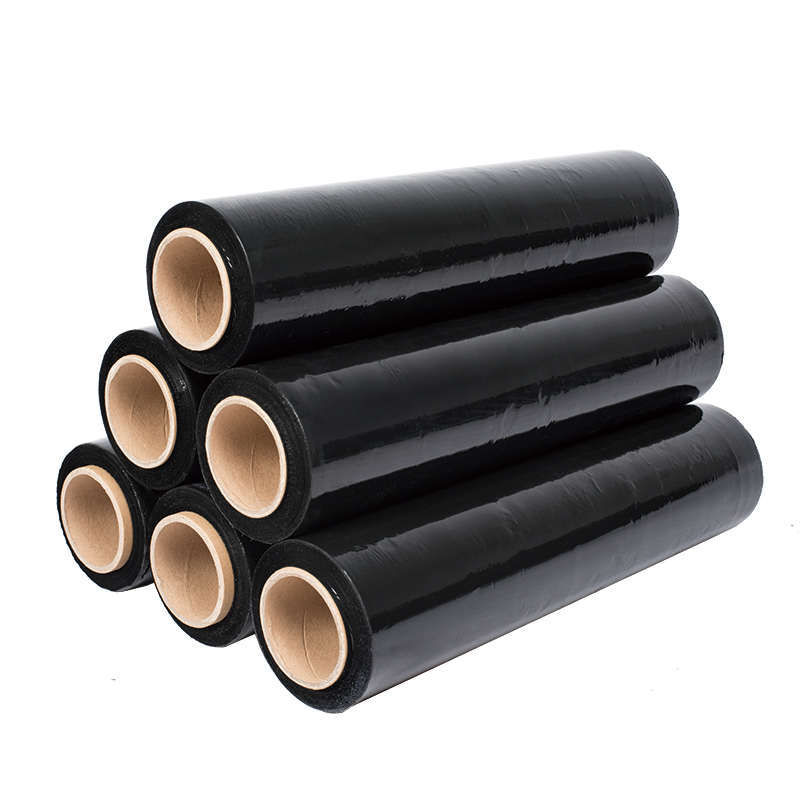 PE缠绕膜拉伸膜包装围膜托盘打包膜宽50厘米5公斤黑色大卷塑料膜
