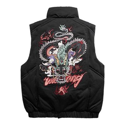 WOOKONGG悟空黑龙刺绣马甲