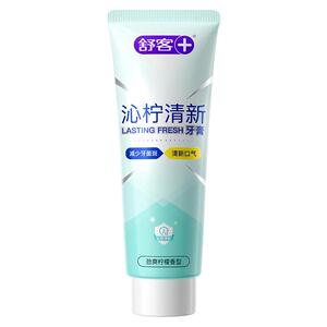 舒客沁柠清新牙膏美白清洁清新口气口臭清凉官方旗舰店正品大克重