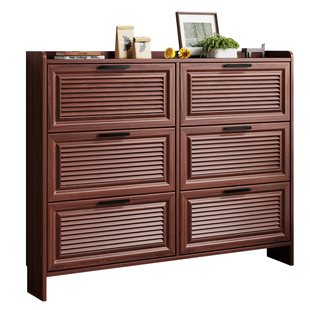 全铝合金超薄鞋柜家用门口新中式极窄翻斗式大容量玄关柜防水防晒