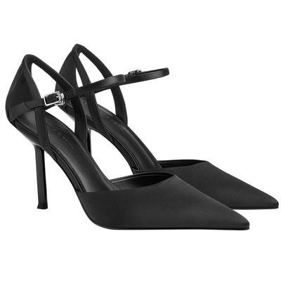 尖头缎面高跟凉鞋CHARLES＆KEITH