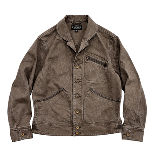 西里布美式复古青果领夹克衫男农场主短款全棉帆布工装外套非rrl