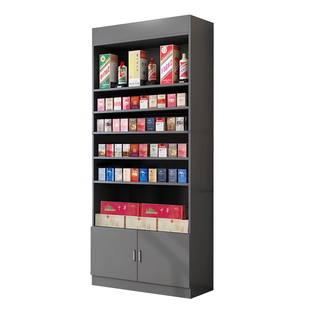 超市便利店烟酒茶叶专卖柜展示柜定制靠墙一体组合样品货架陈列柜