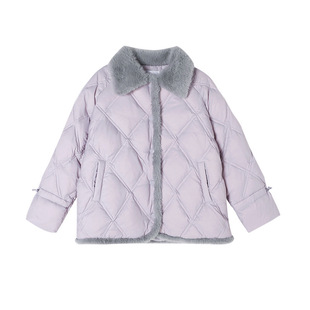 媛媛公主女童棉服2025冬季新款小香风菱格加厚棉衣小女孩保暖外套