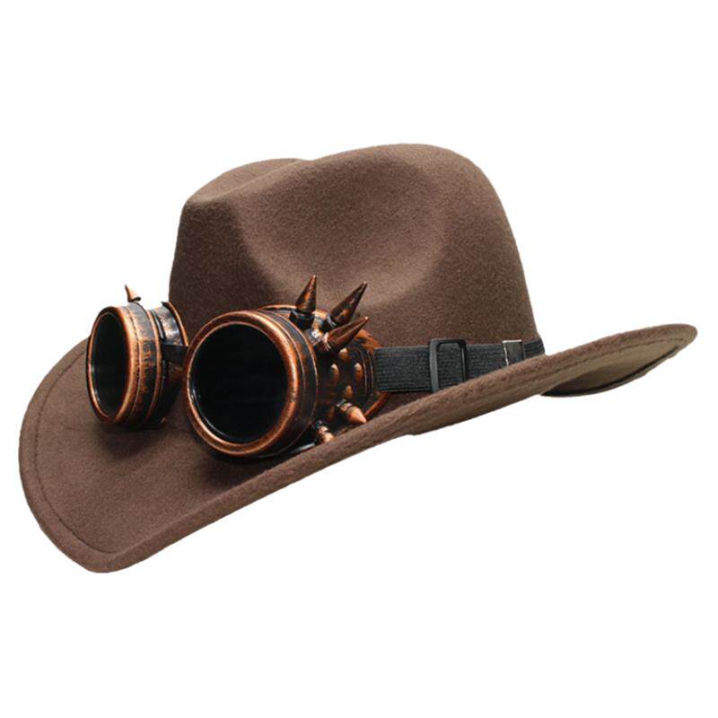 铆钉哥特朋克西部牛仔帽大檐男女