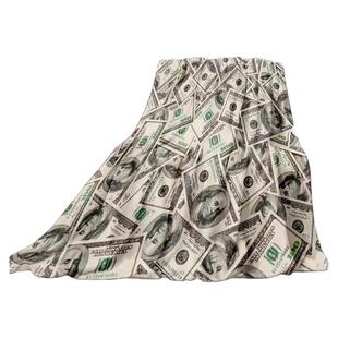 美元金毛毯子创意办公室午睡午休毯美元盖腿膝盖搞怪钞票钱小毛毯