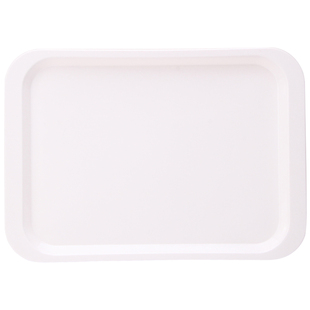 塑料托盘长方形商用水杯茶盘密胺托盘白色家用幼儿园餐盘面包盘子