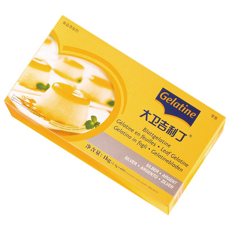 大衛(wèi)吉利丁片1kg官方正品明膠片凝膠片烘焙食用家用商用果凍慕斯