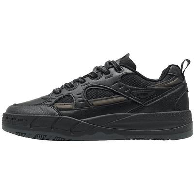 特步迷踪板鞋全黑商务鞋2025冬季新款潮流舒适百搭休闲鞋男运动鞋