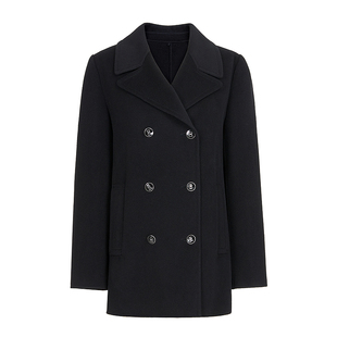 朗姿/MOJO AVENUE莫佐丝毛混纺平驳翻领羊毛大衣2025新款box