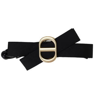 韩国猪鼻子CD黑色蝴蝶结香蕉夹高级感盘发马尾竖夹轻奢气质发夹女