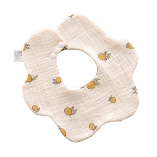 口水巾婴儿新生纯棉超柔围兜女公主款宝宝a类0一3月6纱布花瓣围嘴