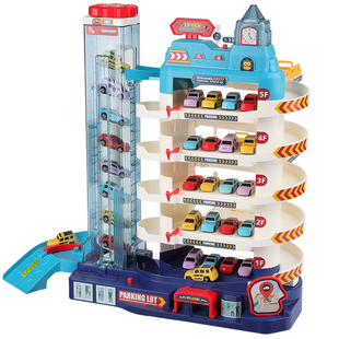 儿童轨道汽车大楼玩具多层停车场小男孩宝宝益智闯关大冒险3-6岁
