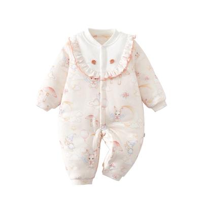 温巢婴儿衣服秋冬夹棉保暖连体衣