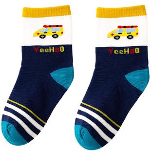 英氏儿童袜子男童女童春秋透气袜卡通舒适防滑地板袜清仓