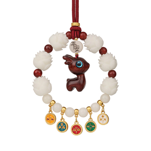 一路平安鹿汽车挂件创意檀木车内后视镜吊饰高档大气男士车载挂饰