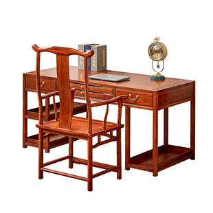 花梨木电脑桌台式家用学习桌实木写字台新中式办公桌刺猬紫檀书桌