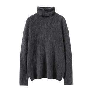 一线成衣堆堆领100%拉绒山羊绒衫女高领套头针织打底衫百搭毛衣冬