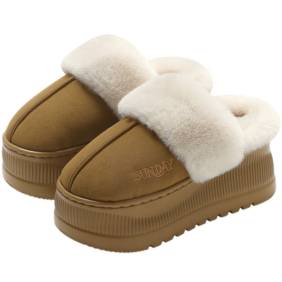 厚底增高棉拖鞋女秋冬季2025新款