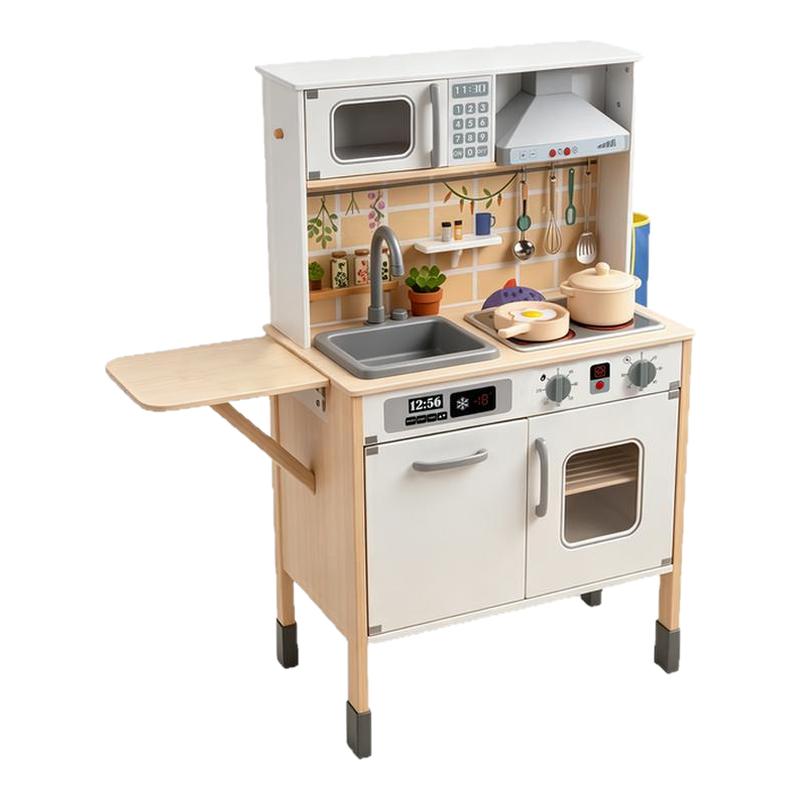 木质声光出水过家家厨房玩具