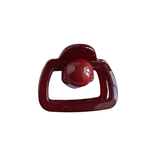 红色珍珠方块小抓夹女高级感2024新款发量少发夹半扎夹子头饰发饰