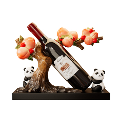 桃李满天下熊猫酒架摆件轻奢高档毕业礼物送老师纪念品酒柜装饰品
