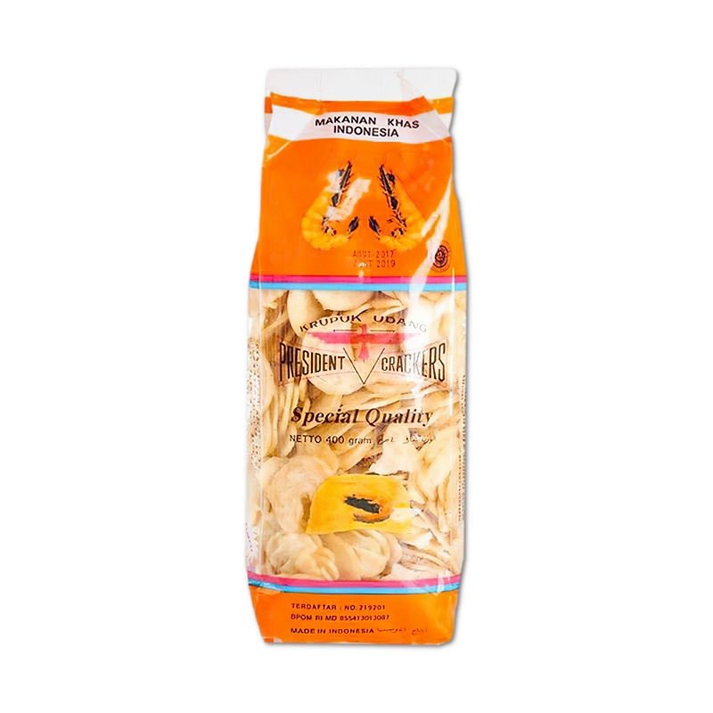印尼特产PRESIDENT总统牌虾片400g 小片需油炸鲜虾片KRUPUK UDAN