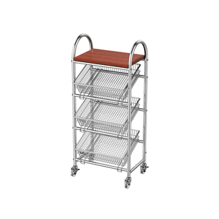 中古风零食架子置物架客厅高颜值杂物储物柜家用收纳小推车餐边柜