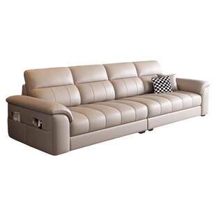 意式极简轻奢钢琴键高端头层牛皮真皮沙发客厅小户型直排2026新款