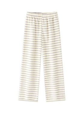 BE轻甜条纹长裤海岛绒女睡裤新品
