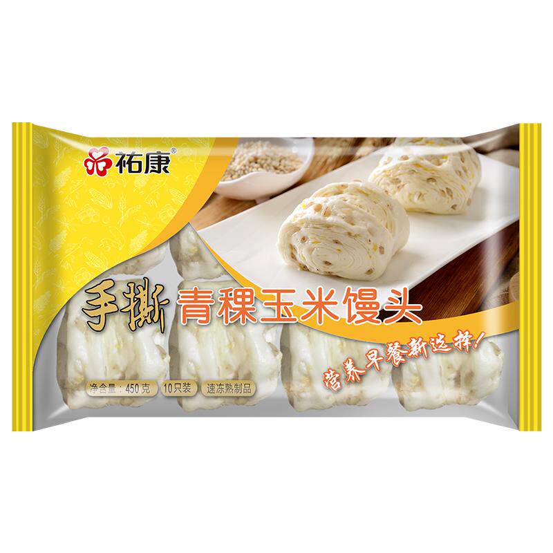 祐康手撕青稞玉米馒头450g*3包