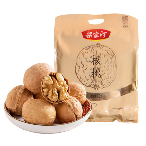 梁家河 核桃薄皮肉多精品  陕北核桃原味坚果仁 薄如纸皮核桃500g