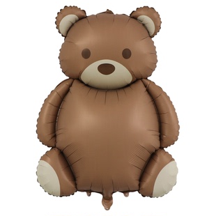 ins可爱亚光磨砂汽车飞机小熊彩虹铝膜气球2岁生日场景布置装饰