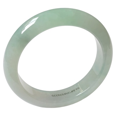 56圈1DW526220平安镯 大艺珠宝冰种甜阳绿缅甸天然A货翡翠玉手镯