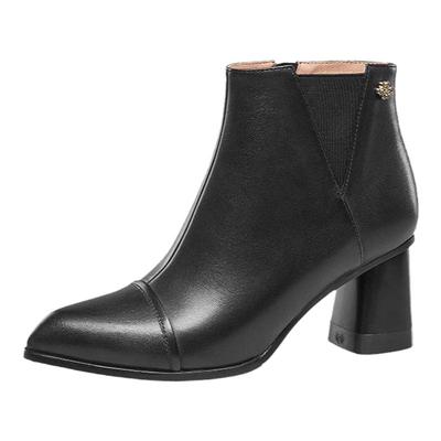 高跟冬季保暖短筒真皮新款棉鞋