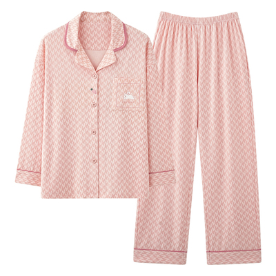 啄木鸟纯棉睡衣女春秋款长袖套装