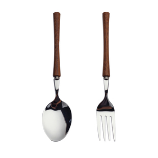 【出美国】木柄不锈钢勺子西餐勺实木手柄木把家用吃饭成人用汤匙