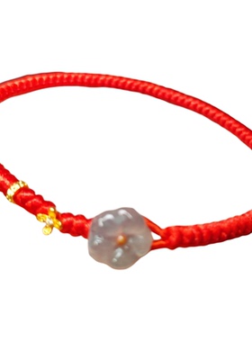 红色玉石花朵桂花转运珠情侣手绳